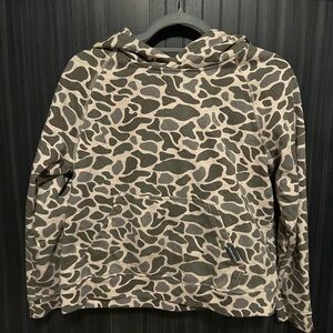 BURLEBO youth Camo hoodie in Olive and Tan